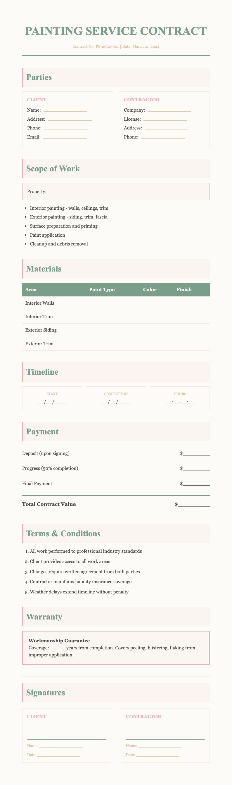 Watercolor Soft painting contract